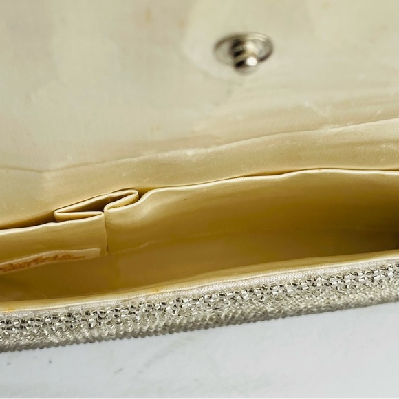 Vintage "RICHERE" Beaded Purse Evening Bag Silver Gold 1960's Hand Made in Japan - Picture 11 of 16